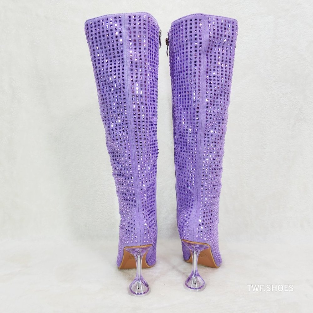 Women's Purple Rhinestone Boots - Picture 4 of 12